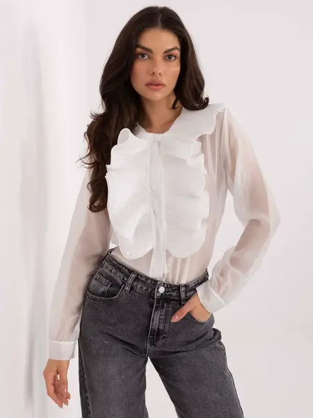 Bílá halenka s volány