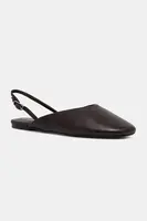 Kožené balerínky Calvin Klein OBLIQUE BALLERINA SLINGBACK LTH