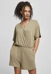 Women's short modal jumpsuit in khaki color