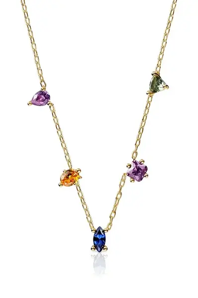 Strieborný pozlátený náhrdelník Tous Color Lab