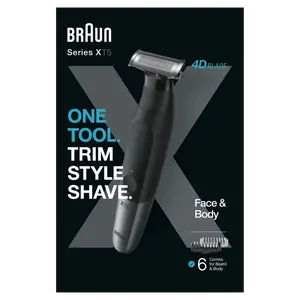 BRAUN Series X, Zastřihovač vousů a holicí strojek na tělo pro vousy i úpravu těla, XT5200