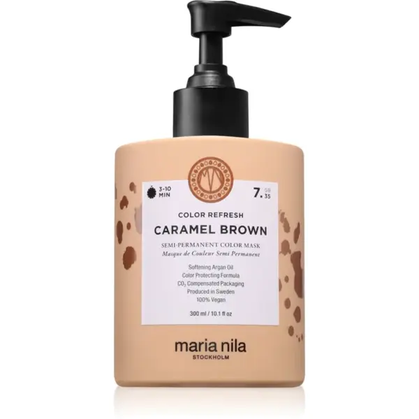 Maria Nila Colour Refresh jemná vyživující maska bez permanentních barevných pigmentů odstín Caramel Brown 7.35 300 ml