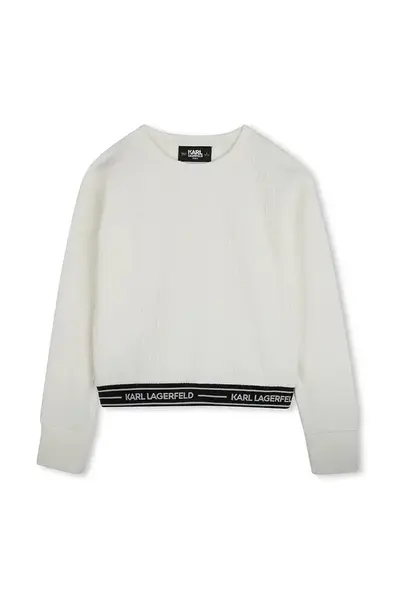 Dětská mikina Karl Lagerfeld béžová barva, hladká, Z30471