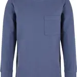 Boys' long-sleeved T-shirt with a pocket blue