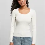 Women's sweater with a wide neckline whitesand