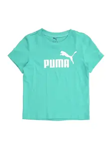 PUMA Tričko 'ESS No. 1'  tyrkysová / biela