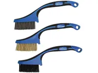 BGS Technic BGS 9314 Ruční kartáče 165 mm - nylon, mosaz, nerez. Sada 3 ks