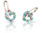 Cutie Jewellery Dětské náušnice z růžového zlata C2157-10-X-4 světle zelená