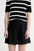 Bavlněné šortky Filippa K dámské, černá barva, high waist, 31423.FK