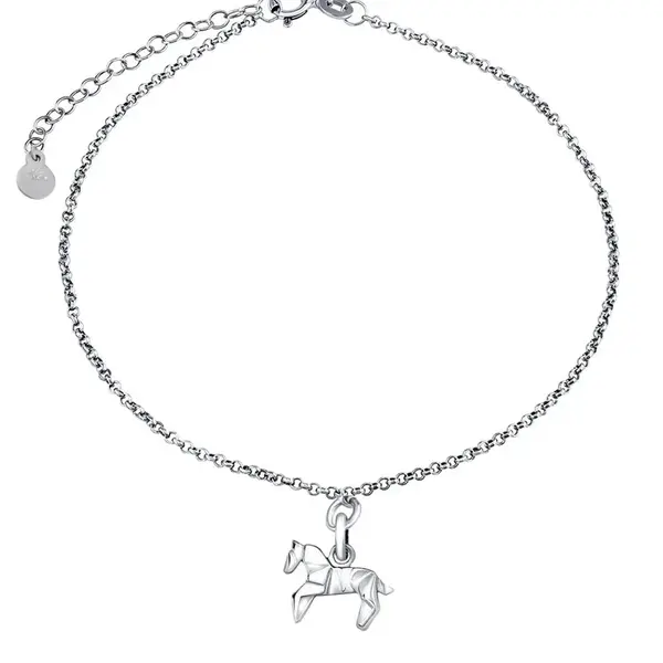 Silvego Stříbrný náramek s přívěskem Kůň Origami ZTJL73512VSW