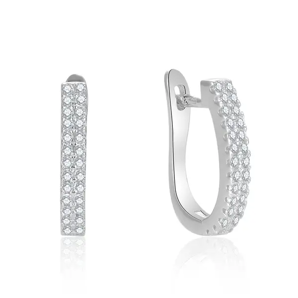 Beneto Stříbrné oválné náušnice AGUC2690