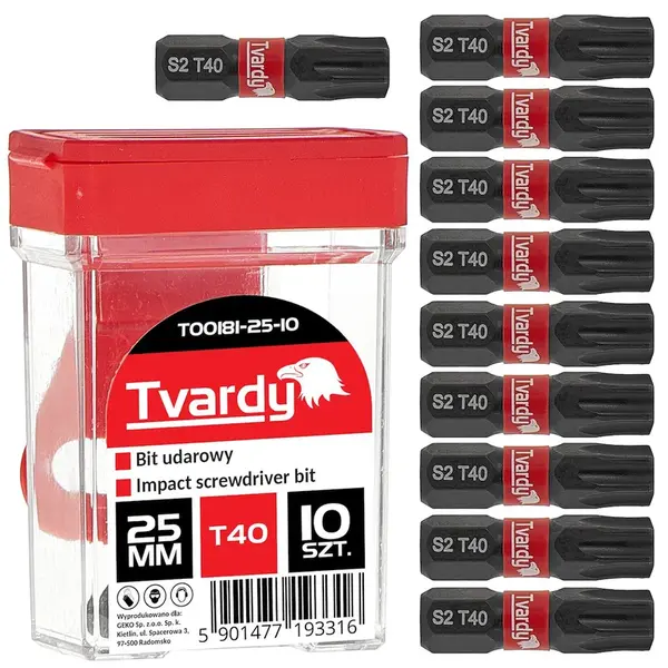TVARDY Nárazový šroubovák T40 25 mm S2 - krabička
