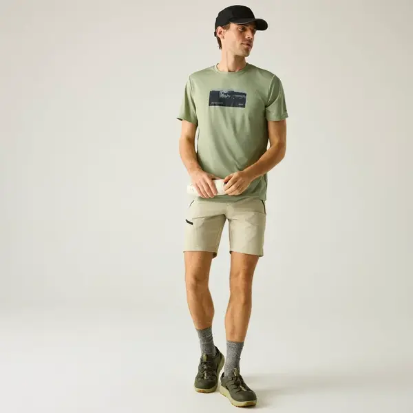 Pánské funkční tričko regatta fingal slogan zelená 3xl