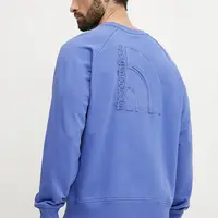 Bavlněná mikina The North Face Relaxed pánská, fialová barva, s aplikací, NF0A8C366IF1