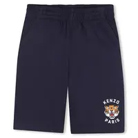 Dětské bavlněné šortky Kenzo Kids tmavomodrá barva, K61122