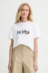 Bavlněné tričko A.P.C. t-shirt auguste - GOTS bílá barva, COBQX.M26497