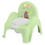 Tega Baby Dětský nočník s melodií a víkem, ergonomický - Medvídek v zelené