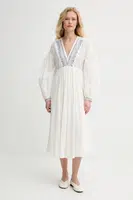 Bavlněné šaty A.P.C. robe anni béžová barva, midi, COHHH.F35203
