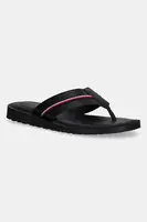 Žabky Tommy Hilfiger CORE HILFIGER TOE POST LH SANDAL pánské, černá barva, FM0FM05416