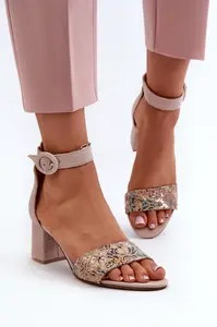 Zamšové Sandále Na Vysokom Podpätku Maciejka