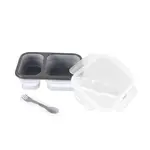 Zopa Silikonový svačinový box s příborem velký, Dove Grey 3