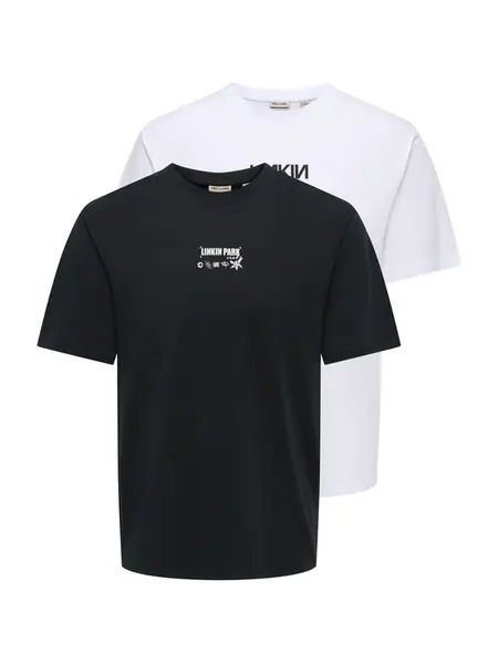 Only & Sons Tričko 'ONSLINKIN PARK'  čierna / biela