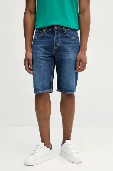 Džínové šortky Pepe Jeans RELAXED SHORT CALLEN pánské, tmavomodrá barva, PM801079IC2