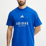 Bavlněné tričko adidas ALL SZN Graphic modrá barva, s potiskem, JJ3661