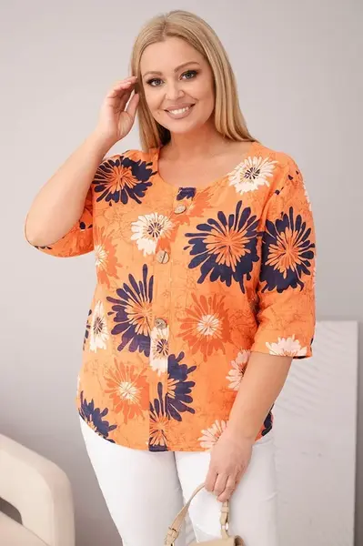 Kesi Plus Size dámská halenka s krátkým rukávem
