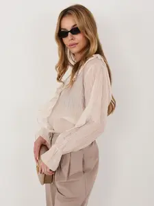 Béžová elegantní halenka z lyocellu