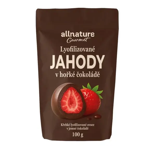 Allnature Mrazem sušené jahody v hořké čokoládě 100 g