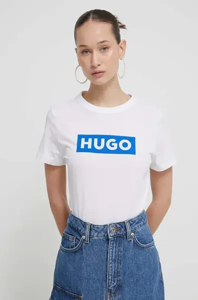 HUGO Blue basic tričko dámske bavlnené Classic Tee_B