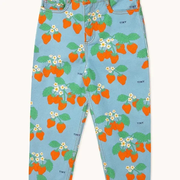 Dětské rifle Tinycottons STRAWBERRIES STRAIGHT JEANS