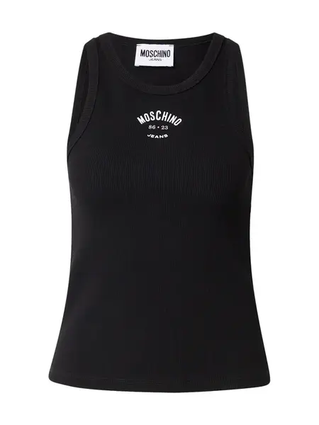 Moschino Jeans Top  čierna / biela
