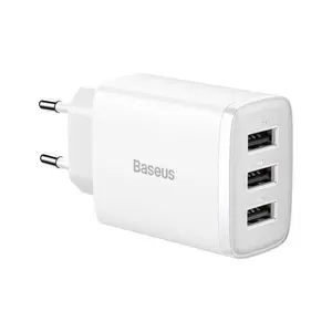 Baseus Compact 3xUSB 17W bílá