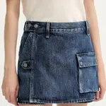 Džínová kalhotová sukně G-Star dámská, tmavomodrá barva, hladká, high waist, D26173-D788
