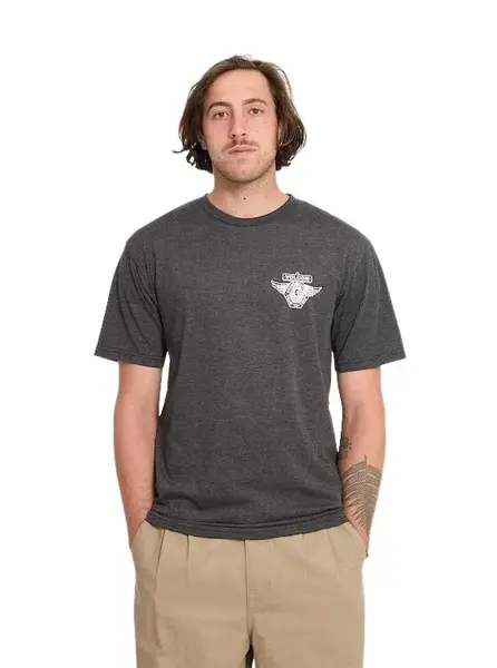 Volcom pánské tričko Free Wheel Hth Sst Heather Black | Černá | Velikost S