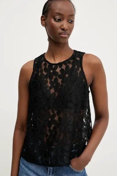 Halenka Desigual TÁNATOS dámská, černá barva, vzorovaná, 25SWBW25