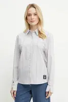 Bavlněná košile Patrizia Pepe šedá barva, regular, s klasickým límcem, 2C1636 A569