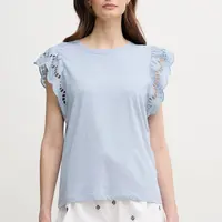 Bavlněné tričko Pepe Jeans VIC modrá barva, PL506067