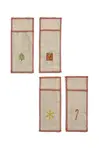 Calma House  Vánoční sada obalů na příbory se lnem  Joy 21 x 8 cm 4-pack