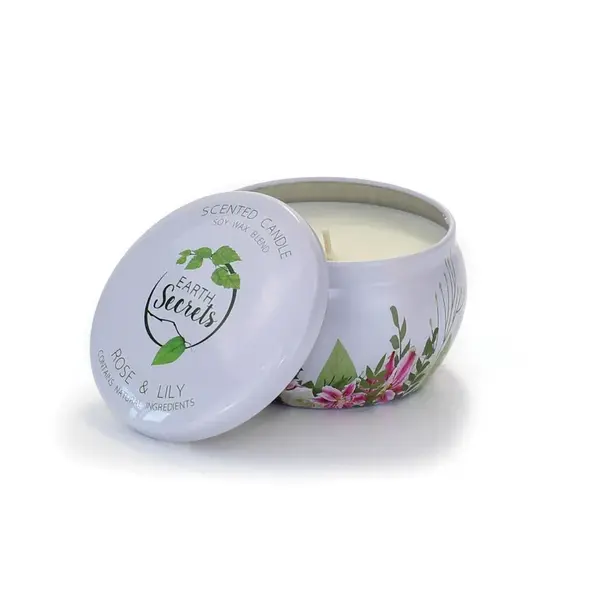 Vonná sviečka EARTH SECRETS - ROSE AND LILY 140 g