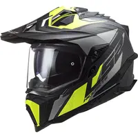 Enduro helma LS2 MX701 Explorer C Focus Matt Titanium H-V Yellow M (57-58)