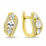 Brilio Silver Luxusní pozlacené náušnice se zirkony EA1180Y