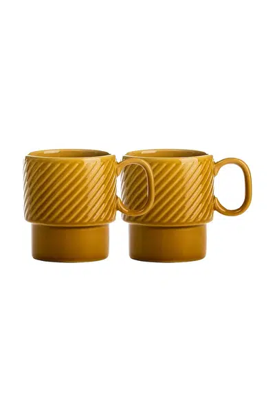 Sada hrnků Sagaform Coffee & More 250 ml 2-pack žlutá barva