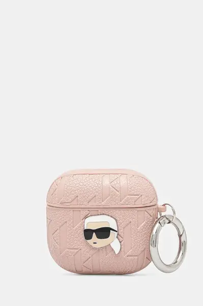 Kryt na airpods Karl Lagerfeld 4 růžová barva, KLA4PGKIPP