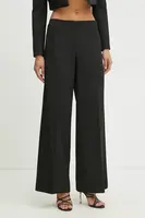 Kalhoty s příměsí vlny Pinko dámské, černá barva, jednoduché, high waist, 104667 A2CN