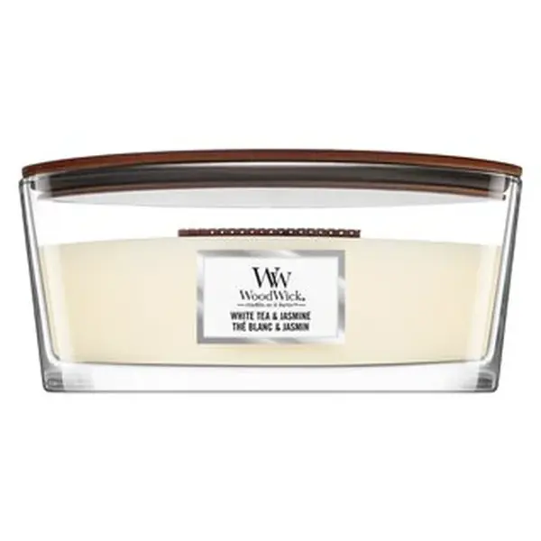 Woodwick White Tea & Jasmine vonná svíčka 453,6 g