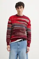 Svetr Desigual LAVA pánský, vínová barva, 25SMJF02
