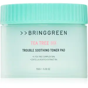 BRINGGREEN Tea Tree Cica Trouble Soothing Toner Pad tonizační polštářky se zklidňujícím účinkem 90 ks